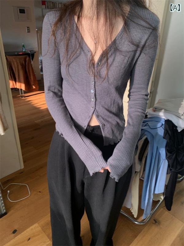 レディース カーディガン 秋冬 Vネック 長袖 シングルブレスト スリムフィット ピュアスタイル かわいい セクシー 普段使い 通勤 伸縮性 軽量 綿素材 ボディライン 強調 トップス 7,458円