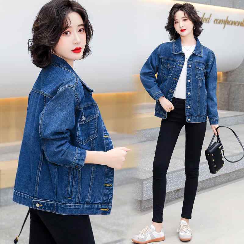 デニムジャケット レディース 春 大きめサイズ 韓国 ゆったり スリム見せ ワークスタイル ルーズフィット コットン素材 軽量 普段使い カジュアルファッション