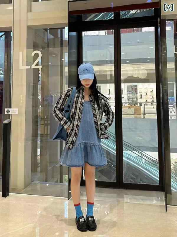 レディース 春 綿織物 ジーンズ キャミ 衣裳 うしろ側 英字 刺しゅう つがい結び シュロの葉 ミニ 丈 心地よい 普段使い走り 愛くるしい  軽さ 通気性 伸縮性 亭主もち用 トップス 兼用 遊撃手 スコート 表現スタイル