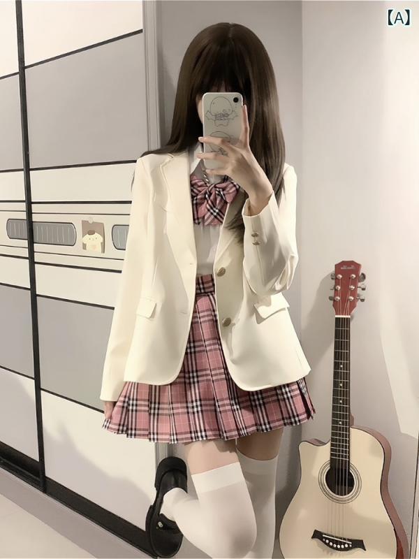 スーツセット レディース 秋冬 学院 JK 制服 スカート 西装ジャケット スタイルアップ 小柄対応 プレッピースタイル セットアップ 女性用 フルセット｜サポートシェアグローバル 9,030円