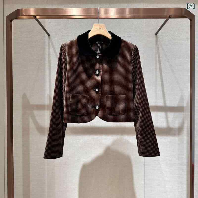 上衣 秋 長袖 ラペル シングル乳ぶさ 衣嚢 通い 窈窕たる 遊撃手丈 トップス 軽さ 伸縮性 綿原料品 ハイネック Vのど首 心地好い 事務所 日用品雑貨・文房具・手芸-その他