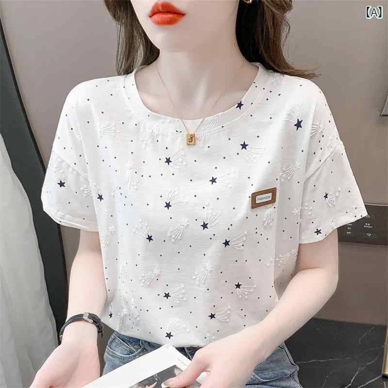 カットソー レディース おすすめ カットソー レディース おすすめ 綿 プリント Tシャツ レディース 半袖 夏服 2025 ゆったり 万能 トップ