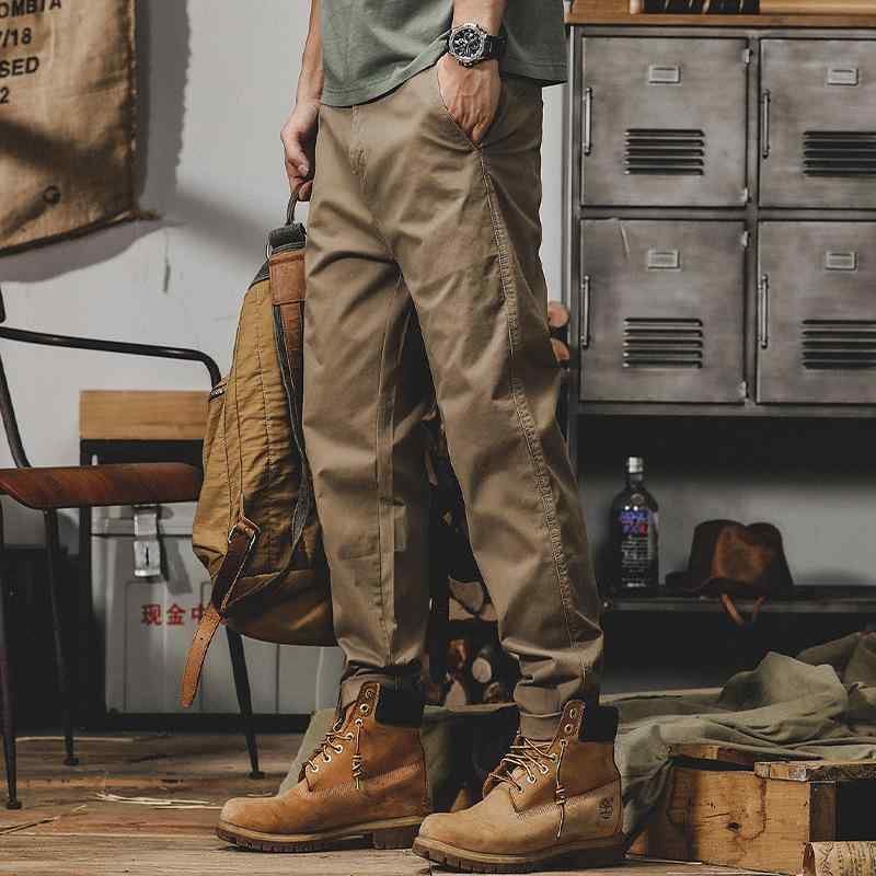 パンツ メンズ ストレート レトロ ワークウェア 通勤用 ベーシック シンプル カジュアル テーパード 厚手 生地 アメリカン スタイル 普段使い 合わせやすい
