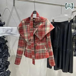 厚地の外套 レディース 赤 透かし彫り柄 秋冬 御前上等感 雅びやか レトロ 今めかしい 羊毛 生あたたかい 女子らしい 今めかしい  お上さんらしい