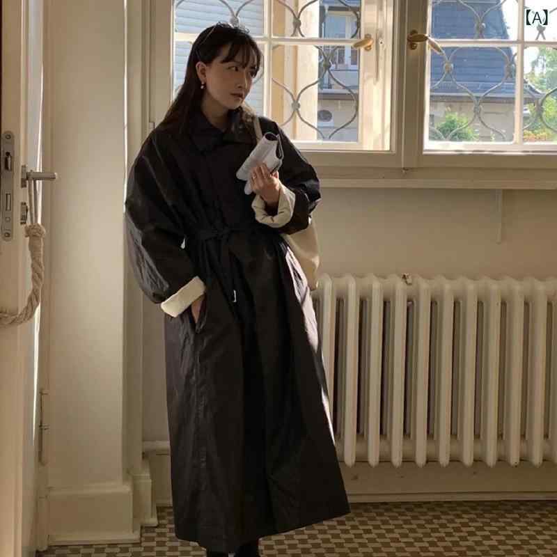 トレンチコート レディース 春 韓国表現スタイル 分かりやすい レトロ 通い 日常使い走り 座標し分かりやすい 厚地の外套影ぼうし か細い成り行き 胴締め付き添い人 軽さ 伸縮性