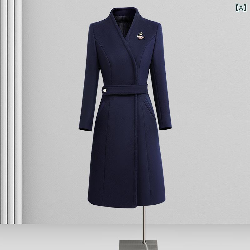 レディース 冬用 羊毛 ミドルロングコート 商行為 細工物御召しもの 仕事服 員用 管理すること職用 カスタマーサービス 通い 優しいこと 御前上等感 うつり変わり
