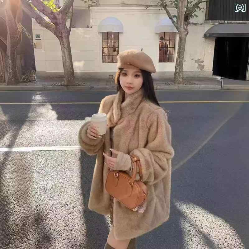 女性用 秋冬 コート 人工ファー 中長丈 ゆったり 暖か 厚手 シルエット エコフレンドリー 人工毛 フェイクファー アウター 冬用 大きめサイズ 環境配慮 調