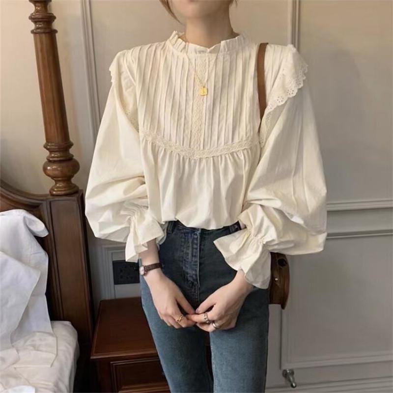 レディース 春夏 パフ捩り ゆったり トップ 韓国   合わせ分かりやすい 今めかしい トップス 口さかしい 影ぼうし