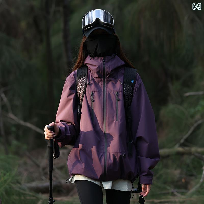 カップル用 アウトドア 登山 ウィンドブレーカー 防水 防 フード付き 軽量 ジャケット ハイキング トップス スタイリッシュ 機能性|サポートシェアグローバル