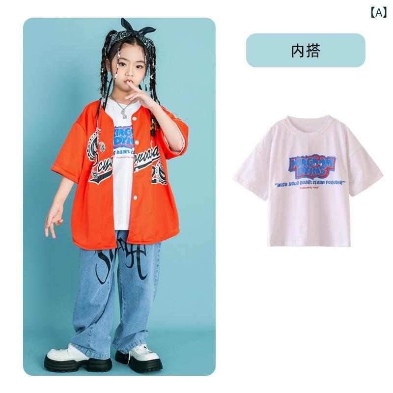 キッズ ダンスウェア 男の子 女の子 ヒップホップ セットアップ ストリートダンス 衣装 ジャズダンス パフォーマンス服 伸縮性 軽量 コットン素材 黒 白 カラー 普段使い アウトドア