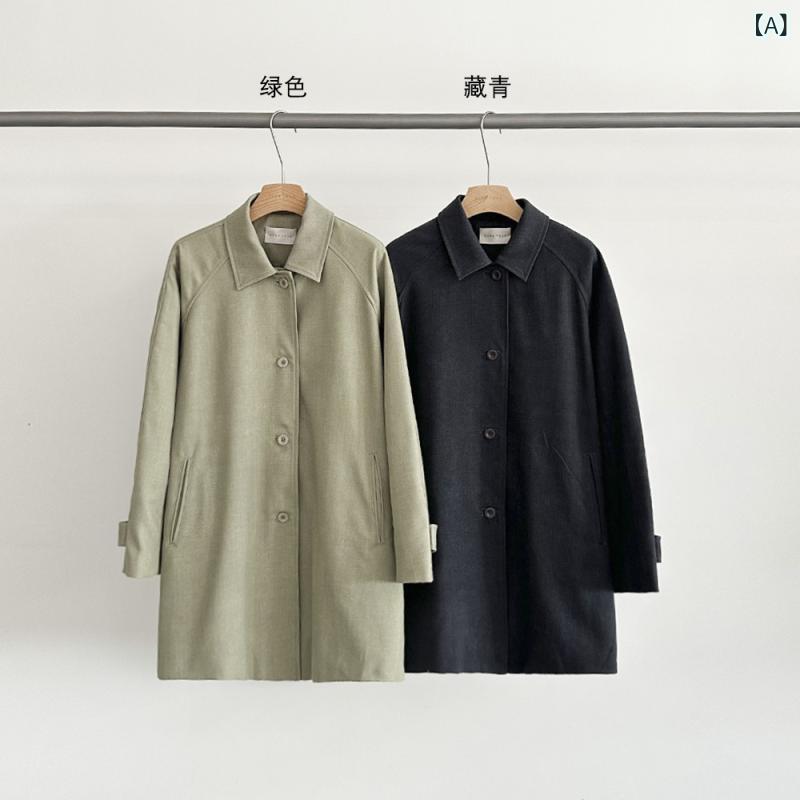 レディース 春 コート 韓国 シンプル ゆったり 中長丈 アウター フィット スタイリッシュ 軽量 日常使い