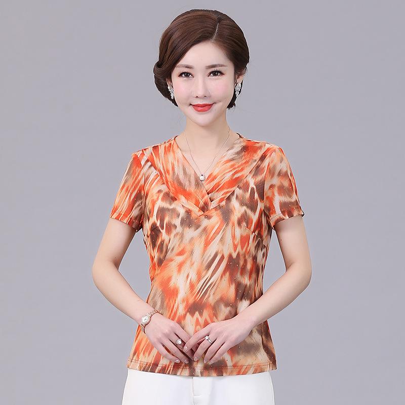 Tシャツ レディース 夏用 Vネック 半袖 メッシュ素材 ゆったり 大人女性 普段使い 通気性 軽量 トップス|サポートシェアグローバル