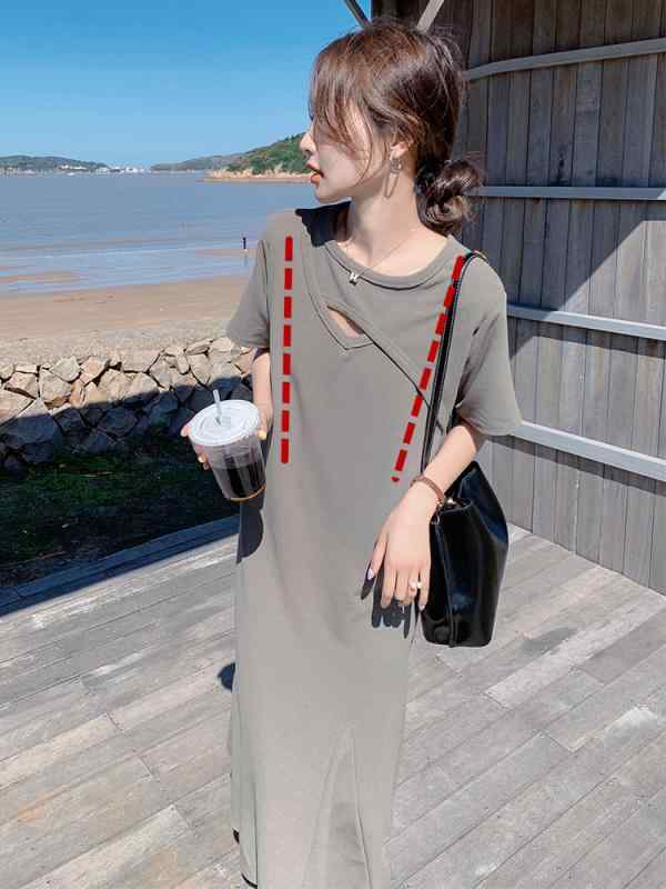 授乳用 ワンピース 丸首 ロング 夏用 レース デザイン フリル ゆったり カジュアル 軽量 吸湿速乾 女性用 部屋着 普段使い
