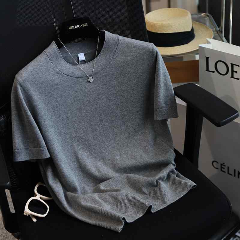 Tシャツ レディース 春夏 シンプル クルーネック 薄手 コットン 短袖 ニット インナー トップス 吸湿速乾 軽量 通気性 柔らかい 肌触り 普段使い カジュアル