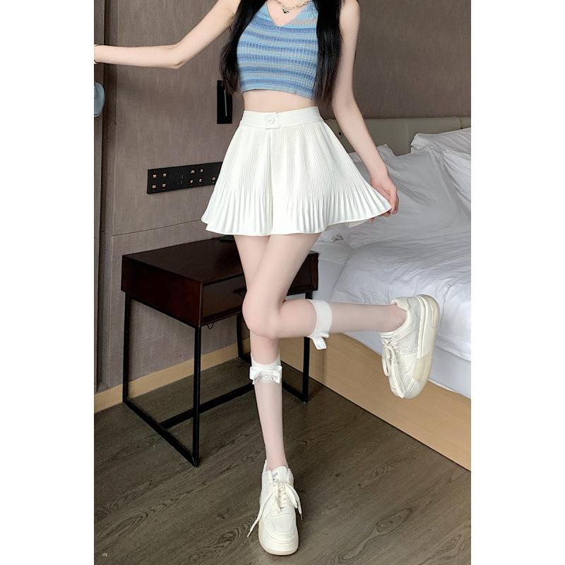 ショートパンツ レディース ハイウエスト プリーツ 夏用 スリム 効果 ファッション フリル エッジ カジュアル スタイル 普段使い 軽量 伸縮性