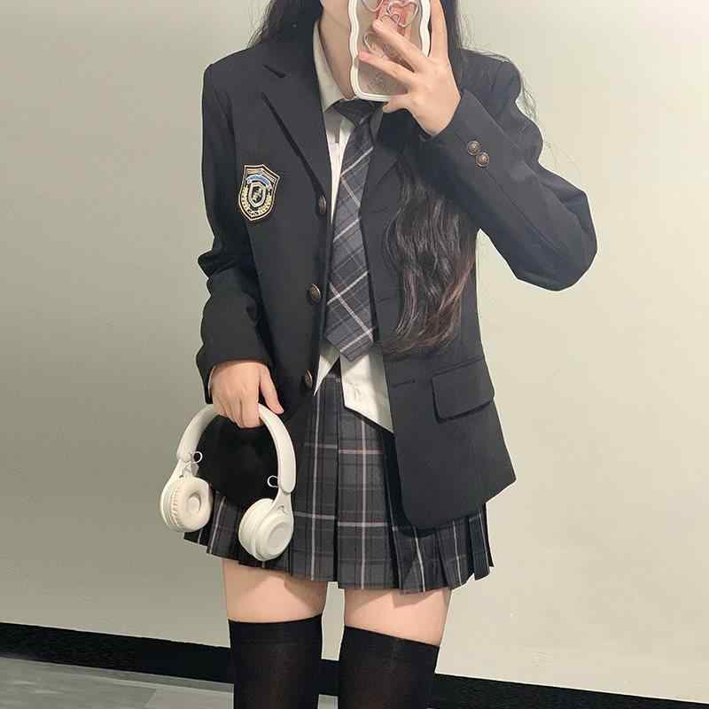 レディース 秋冬 JK制服 スーツ セット 学院 学校スタイル ジャケット スカート トップス 3点組 制服感 暖か素材 19,038円