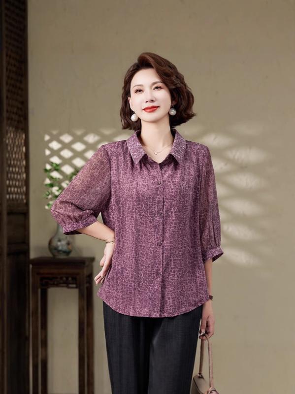 カーディガン 中高年女性用 春夏 七分袖 シャツ ブラウス 上品 体型カバー 若返り スタイリッシュ 普段使い 軽量 綿素材 ゆったりシルエット ベージュ系 アイボリー
