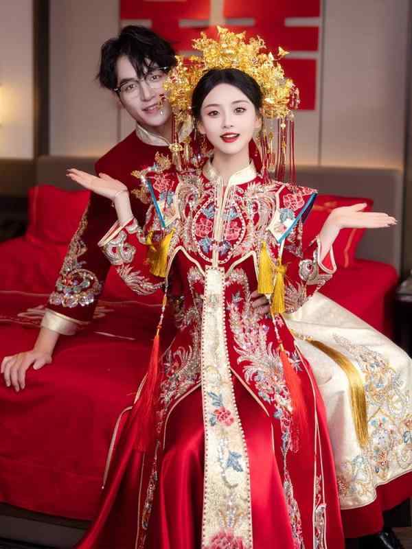 御芽出度お召しもの レディース 秋冬 赤 中国 漢服 言い慣わし 花嫁御寮お召しもの 御前上等感 秀禾 嫁衣 雅びやか ロング フォーマル 御芽出度 御芽出度