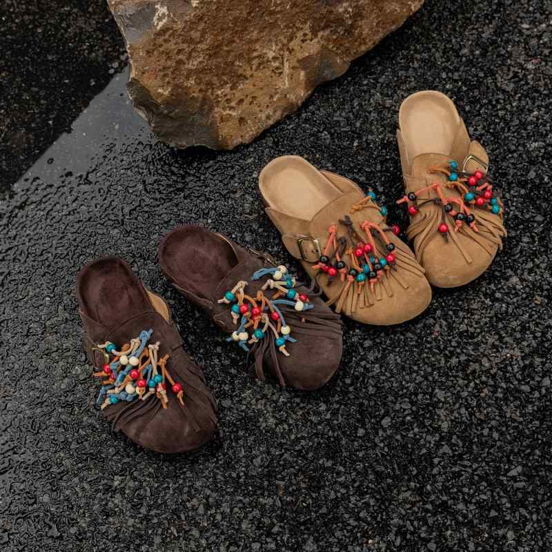 サンダル 厚底 砂浜 夏用 成人女性 七色 フリンジ つま先覆いかぶせる 生やさしい イージースリップオン 心地好い 砂浜シューズ 身がる ひな型