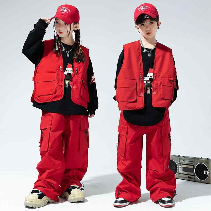 キッズ ダンスウェア 男児 女児 ヒップホップ ジャズ ストリートダンス カーゴパンツ セット パフォーマンス服 子供用 スタイル 動きやすい 伸縮性 素材｜サポートシェアグローバル 8,680円