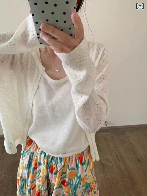 ジレー レディース 薄っぺら メリノウール 丸首 透け 編み物 春 もの柔らか UVとり捨てる トップス アウター 軽さ 伸縮性 吸湿速乾 韓国 普段使い走り 通い用 生まれ変わり衣料繊維 当たること冷感