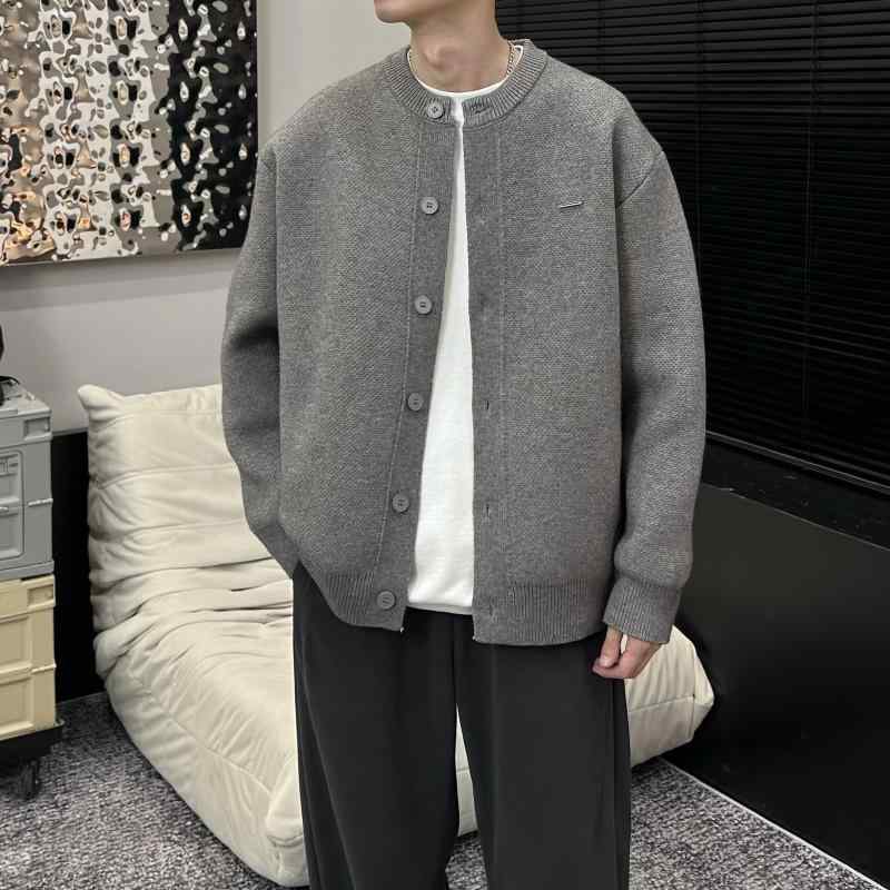 編み物ジレー ユニ一発やる 秋 ベイスボール襟 粗編み 無地 ゆったり ルーズフィット 心地好い 日常使い走り 伸び伸びする 優しいこと 編み物出どころ もの柔らか 着回し