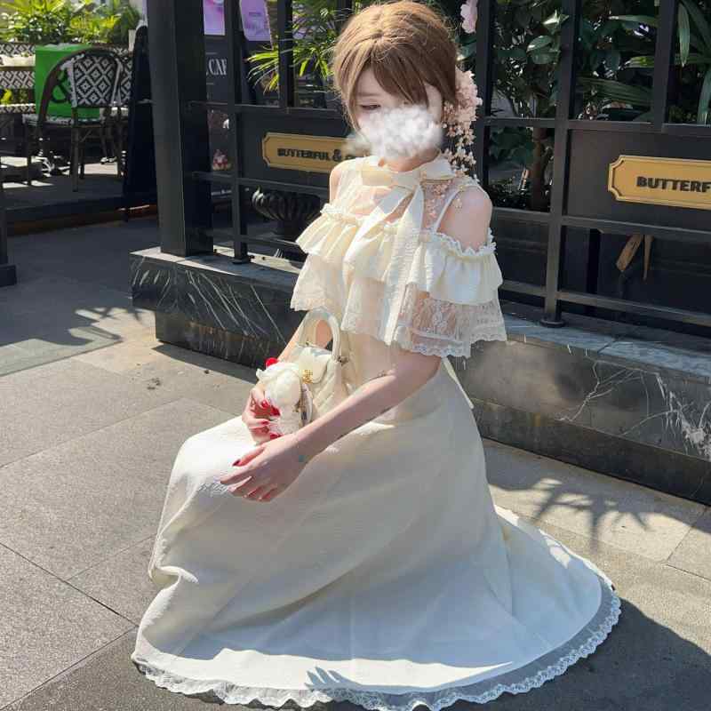 レディース 森ガール ビーチ 清楚 フェミニン 甘美 ロング丈 ワンピース ドレス ソフト 素材 軽やか 夏 春夏|サポートシェアグローバル