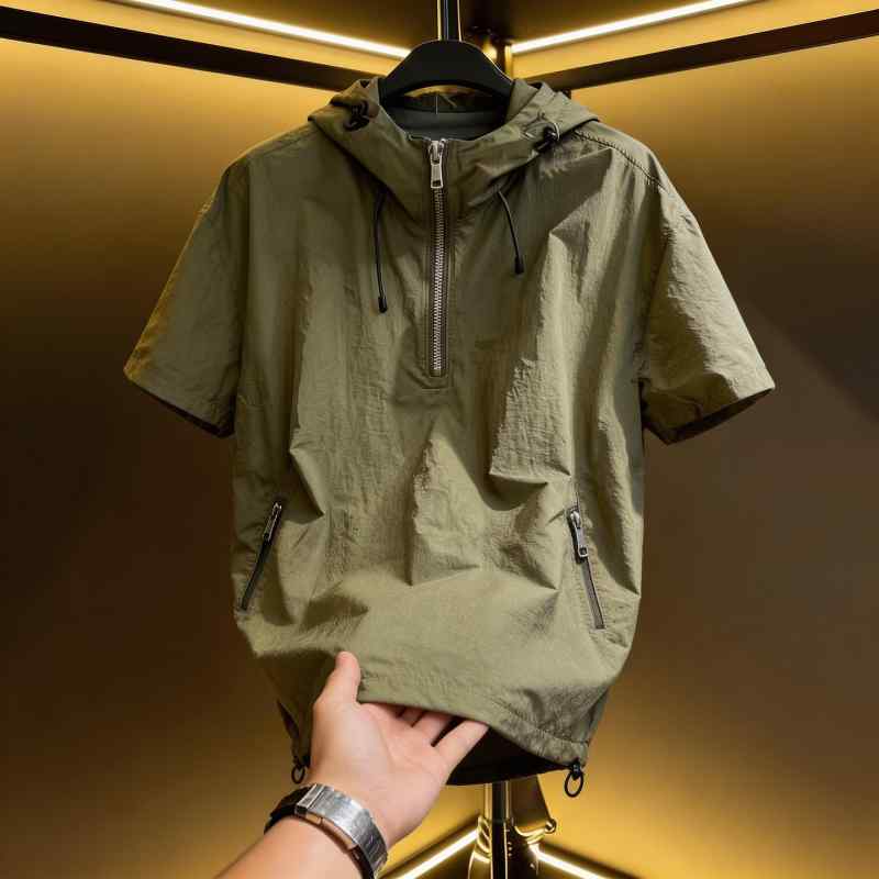 アウター メンズ 大きいサイズ ジャケット 半袖 フルジップ ゆったり ワークジャケット ミリタリージャケット カーキ色 カジュアル プラスサイズ 体型カバー 二の腕カバー 普段使い アウトドア 通気性 軽量 丈夫 街着 トップス 作業着 無地 シンプル|サポートシェアグローバル