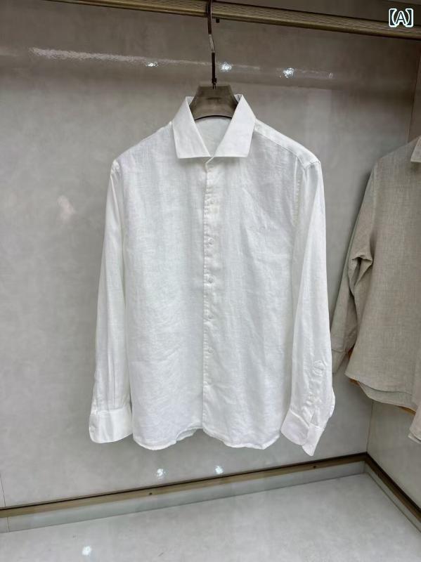 シャツ メンズ トップス 長袖 イタリアンクラシック 老練スタイル 襟付き ビジネス カジュアル 紳士服 ゆったりめ 体型カバー 都会的 無地 シンプル 通気性 快適 吸湿速乾 柔らか素材 着回し力 高級感 普段使い オフィス 通勤 フォーマル 上品 オ|サポートシェアグローバル