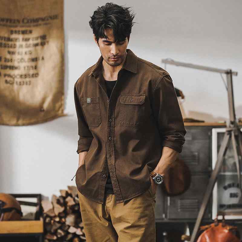 シャツジャケット メンズ 男性用 トップス 長袖 ブルゾン ジャンパー カジュアル アウター アメリカンヴィンテージ ワークスタイル ワークシャツ 羽織り ライトアウター 軽い 春秋 コットン 襟付き ビッグシルエット ゆったりサイズ 体型カバー オーバ｜サポートシェアグローバル