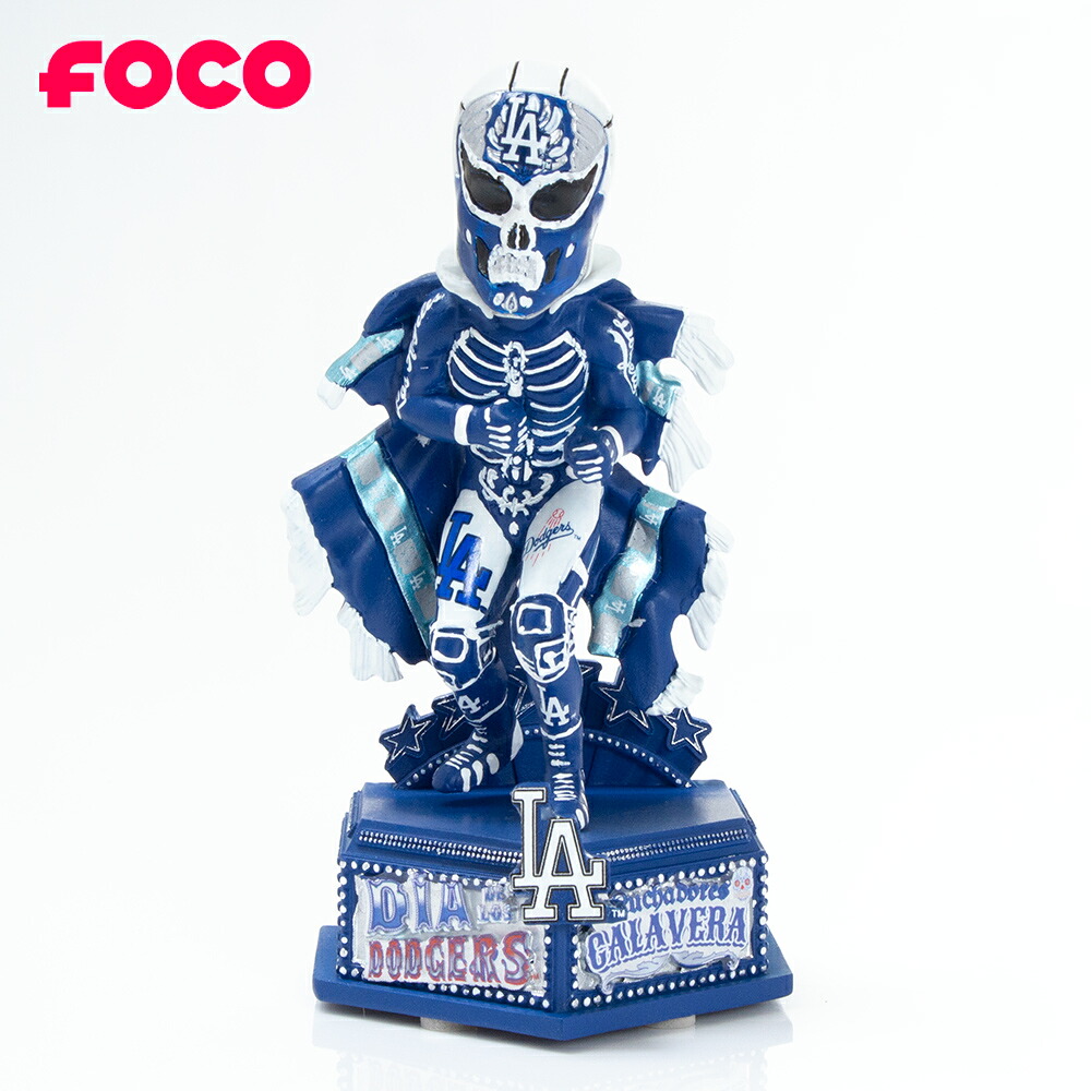 FOCO ドジャース カラベラ ボブルヘッド フィギュア 2025 Los Angeles Dodgers Calavera Bobblehead LA MLB公式 首振り人形 バブルヘッド シリアルナンバー入り ハンドペイント シュガースカル 骸骨 海外限定｜ＳＰＡＲＫ