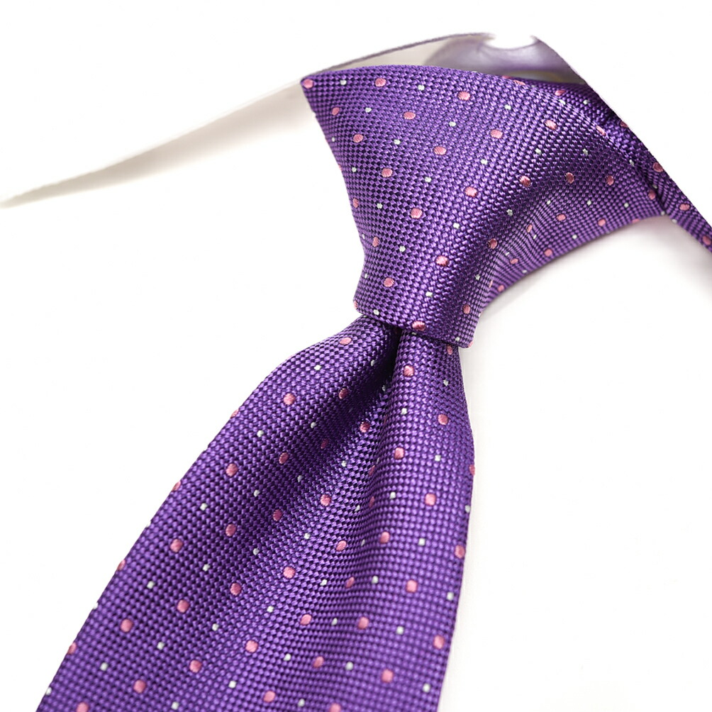 エルメネジルド ゼニア Ermenegildo Zegna ネクタイ メンズ シルク 100％ ドット パープル イタリア ブランド MADE IN  ITALY ビジネス ギフト プレゼント 高級ブランド