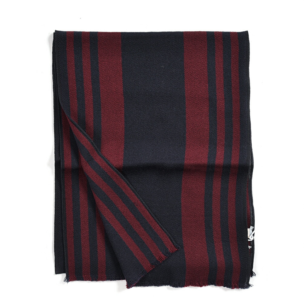 マーロ Malo マフラー ストール 秋冬 メンズ レディース 男女兼用 ウール 100 ストライプ ネイビー イタリア ブランド Made In Italy ギフト ブランド専用ケース付 81 以上節約