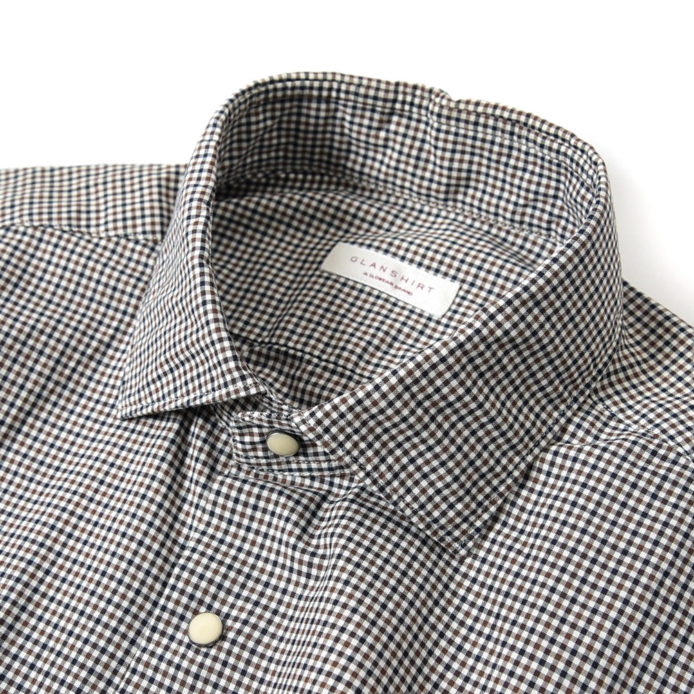 上品なスタイル グランシャツ Glanshirt シャツ レギュラーカラー 長袖 春夏 メンズ コットン 100 チェック ブラウン イタリア ブランド サイズ M 21秋冬新作 Www Porsche Com Mk