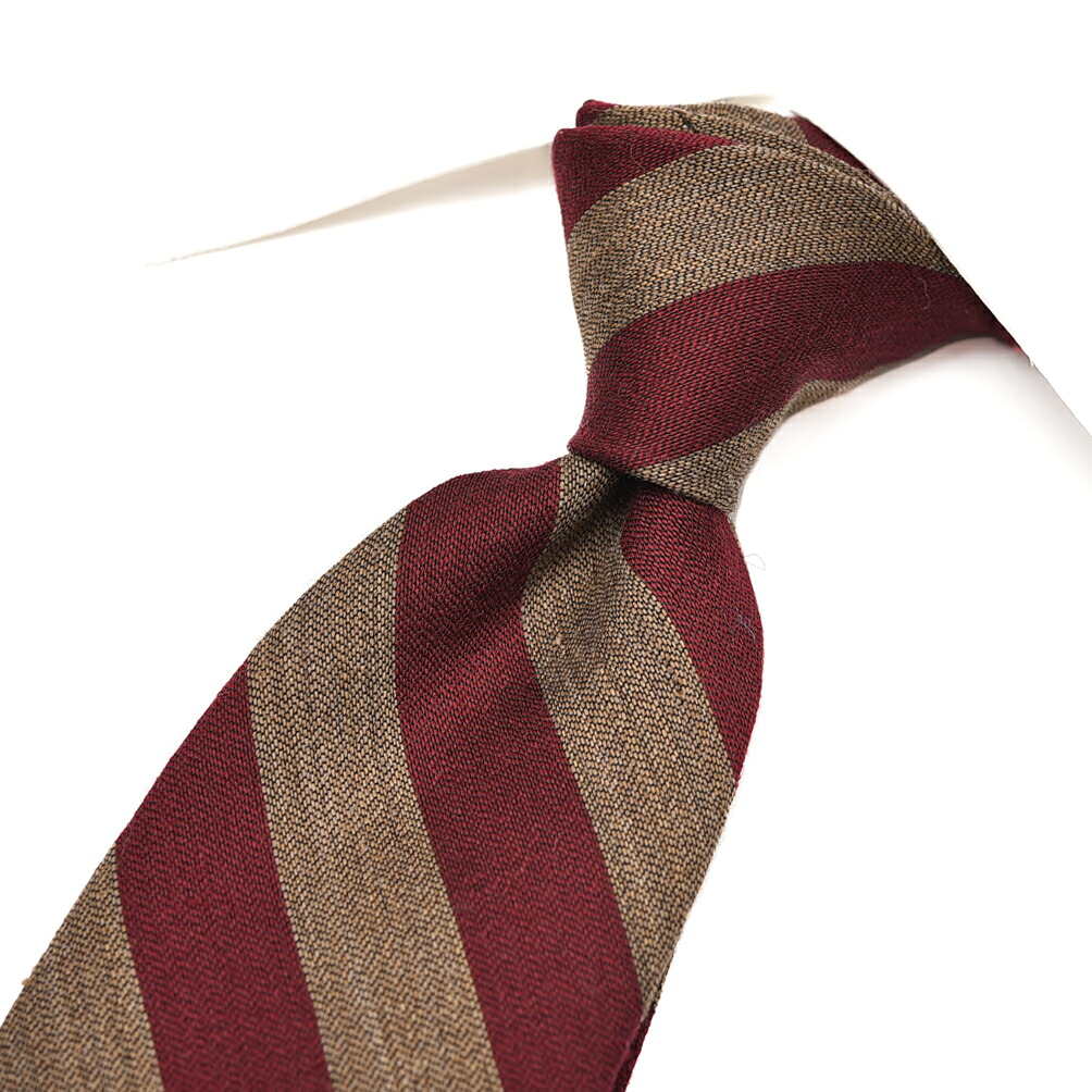 【SALE】【半額以下】【P10倍】 バルバ BARBA ネクタイ セッテピエゲ 秋冬 メンズ ウール シルク レジメンタル ブラウン レッド イタリア ブランド HAND MADE IN ITALY ビジネス ギフト プレゼント ラッピング無料