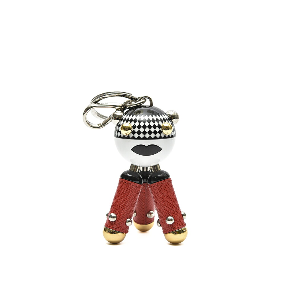 【SALE】 プラダ PRADA バッグチャーム キーホルダー キーリング ストラップ付き メンズ レディース 男女兼用 ロボット ホワイト ブラック レッド イタリア ブランド MADE IN ITALY ギフト プレゼント ラッピング無料