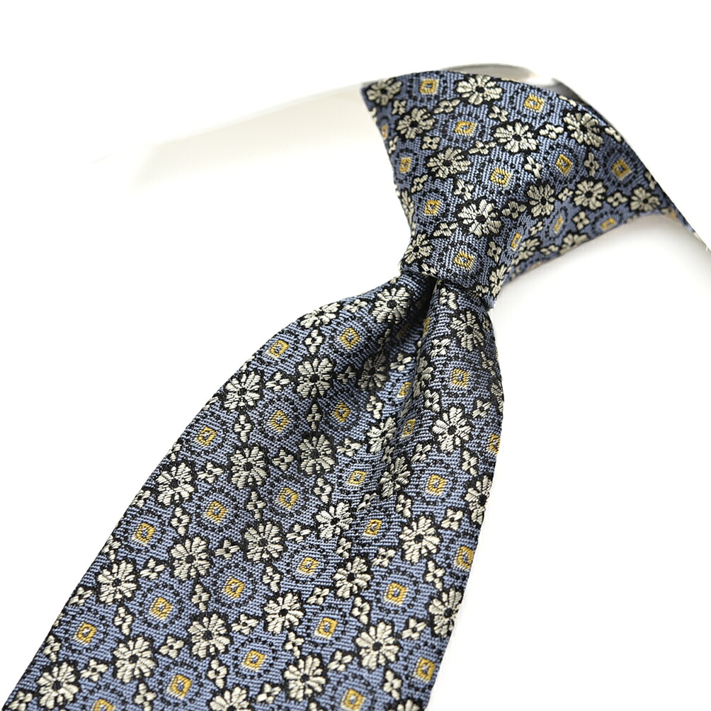 【SALE】【半額以下】【P20倍】 エトロ ETRO ネクタイ オールシーズン メンズ シルク 100% 小紋柄 花 ブルーグレー イタリア ブランド MADE IN ITALY ビジネス ギフト プレゼント ラッピング無料