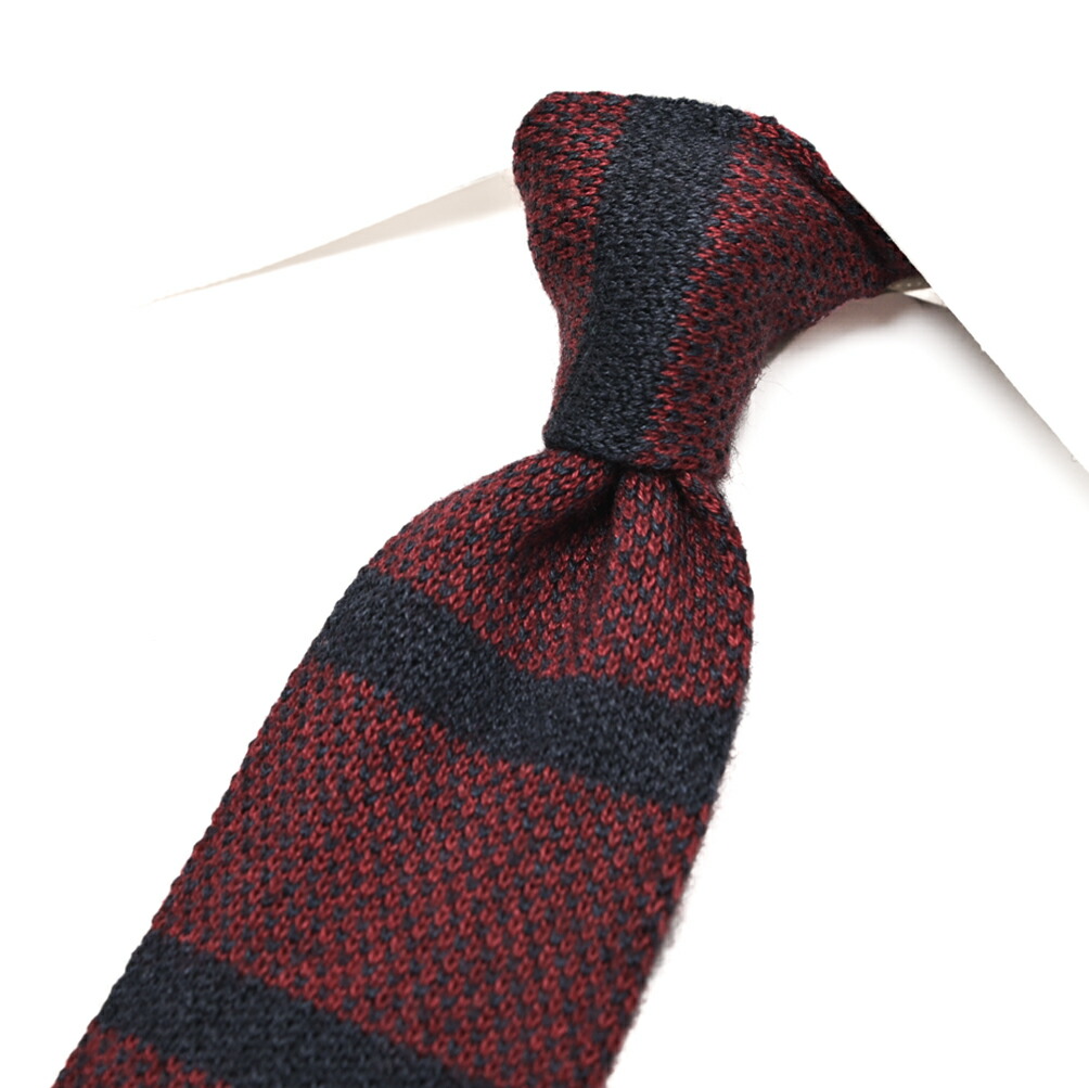 【SALE】【P20倍】 バルバ BARBA ネクタイ ニットタイ メンズ シルク カシミヤ ボーダー ワインレッド ネイビー イタリア ブランド MADE IN ITALY ビジネス ギフト プレゼント ラッピング無料