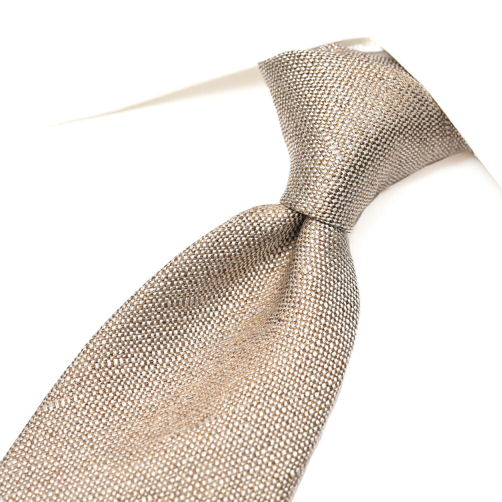 【SALE】【半額以下】【P10倍】 バルバ BARBA ネクタイ セッテピエゲ メンズ シルク 100% 織柄 ベージュ イタリア ブランド HAND MADE IN ITALY ビジネス ギフト プレゼント ラッピング無料