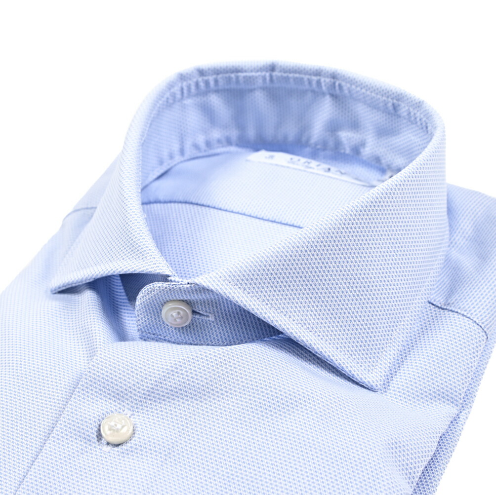【SUMMER SALE】【半額以下】 オリアン ORIAN Vintage Classic ヴィンテージ クラシック ドレスシャツ ホリゾンタルカラー 長袖 メンズ コットン 100% ライトブルー イタリア ブランド ｜ガルダローバミラノ