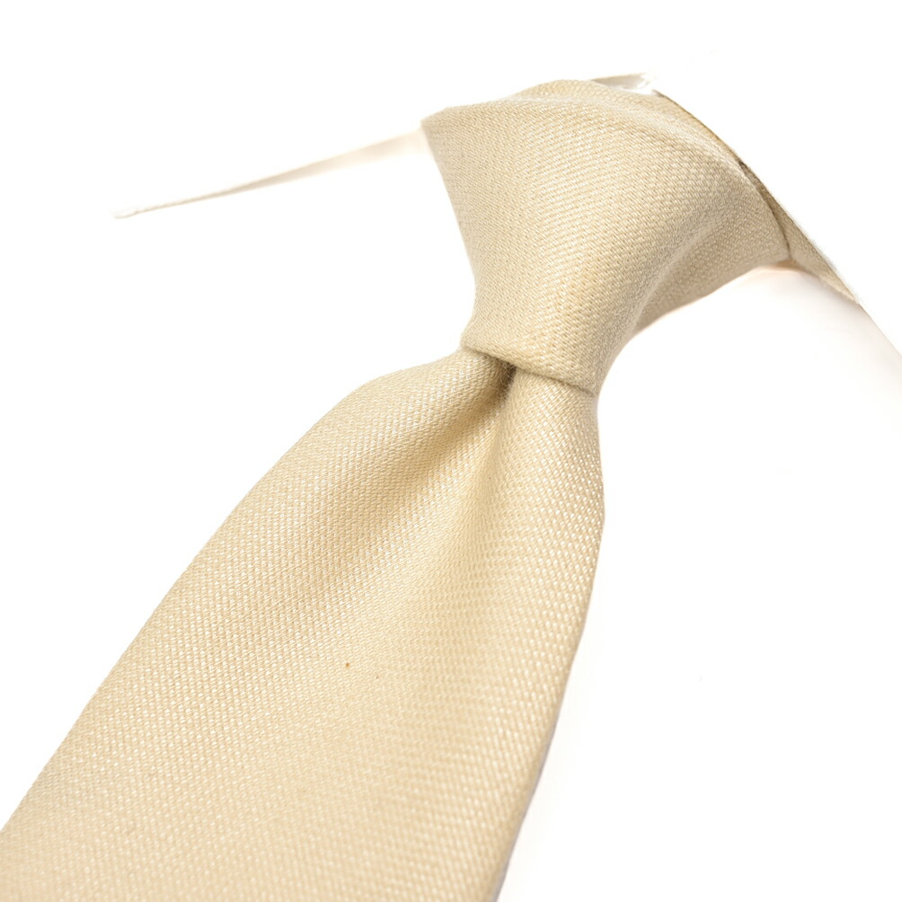 【SALE】【半額以下】【P10倍】 バルバ BARBA ネクタイ ソリッドタイ セッテピエゲ メンズ シルク コットン ベージュ イタリア ブランド HAND MADE IN ITALY ビジネス ギフト プレゼント ラッピング無料
