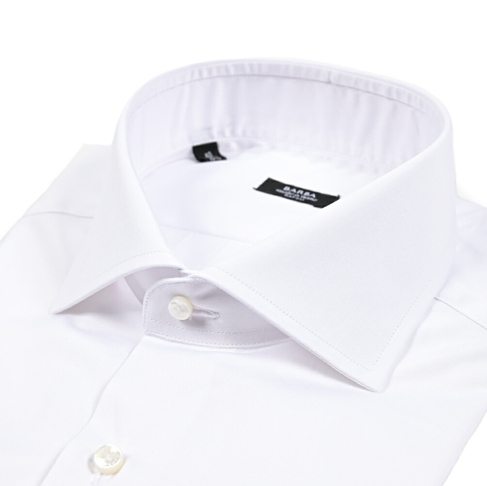 【SALE】【半額以下】 バルバ BARBA ドレスシャツ ワイシャツ ホリゾンタルカラー 長袖 オールシーズン メンズ cucito a mano 手縫い仕立て コットン 100％ ホワイト 白 イタリア ナポリ ブランド MADE IN ITALY