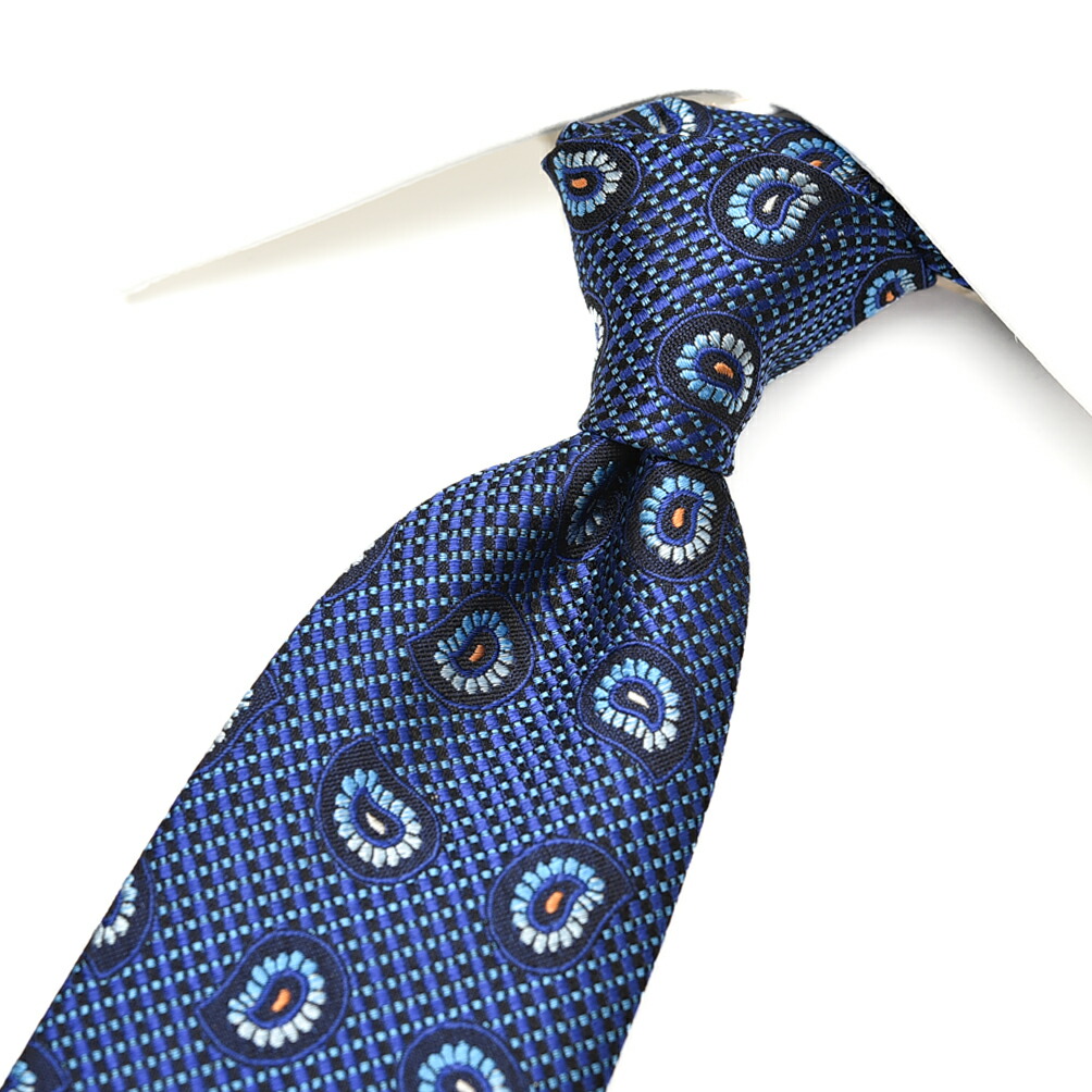 【SALE】 エトロ ETRO ネクタイ オールシーズン メンズ シルク 100% ペイズリー 小紋柄 ブルー イタリア ブランド MADE IN ITALY ビジネス ギフト プレゼント ラッピング無料