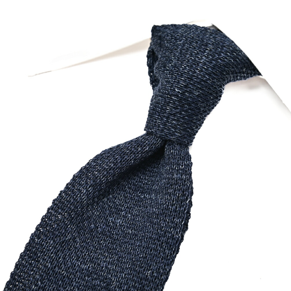 【SALE】【P20倍】 バルバ BARBA ネクタイ ニットタイ メンズ コットン リネン ネイビー イタリア ブランド MADE IN ITALY ビジネス ギフト プレゼント ラッピング無料