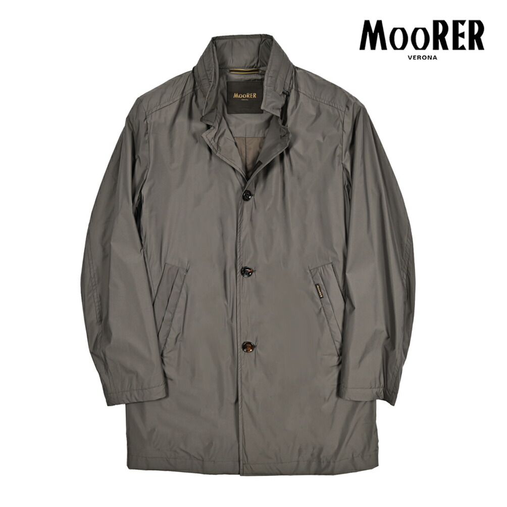 【春夏先行セール】【半額以下】 ムーレー MOORER HEKTOR-MS スタンドカラーコート フード内蔵 春夏 秋 3シーズン メンズ ライトアウター 高機能ストレッチナイロン グレー イタリア ブランド MADE IN ITALY