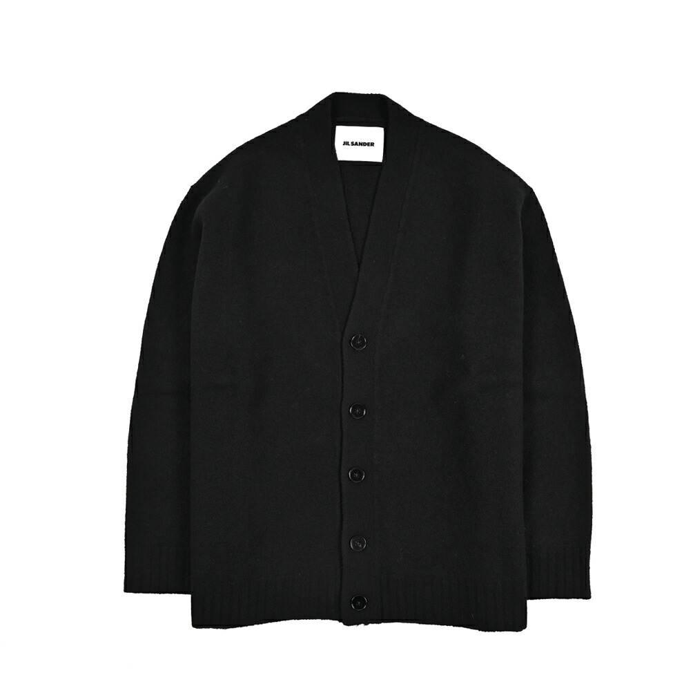 【P10倍】 ジルサンダー JIL SANDER 【2026年 春夏新作】 ニットカーディガン ミドルゲージ 春 秋 3シーズン メンズ MERINO BOILED WOOL ボイルドウール 100% ブラック イタリア ブランド MADE IN ITALY