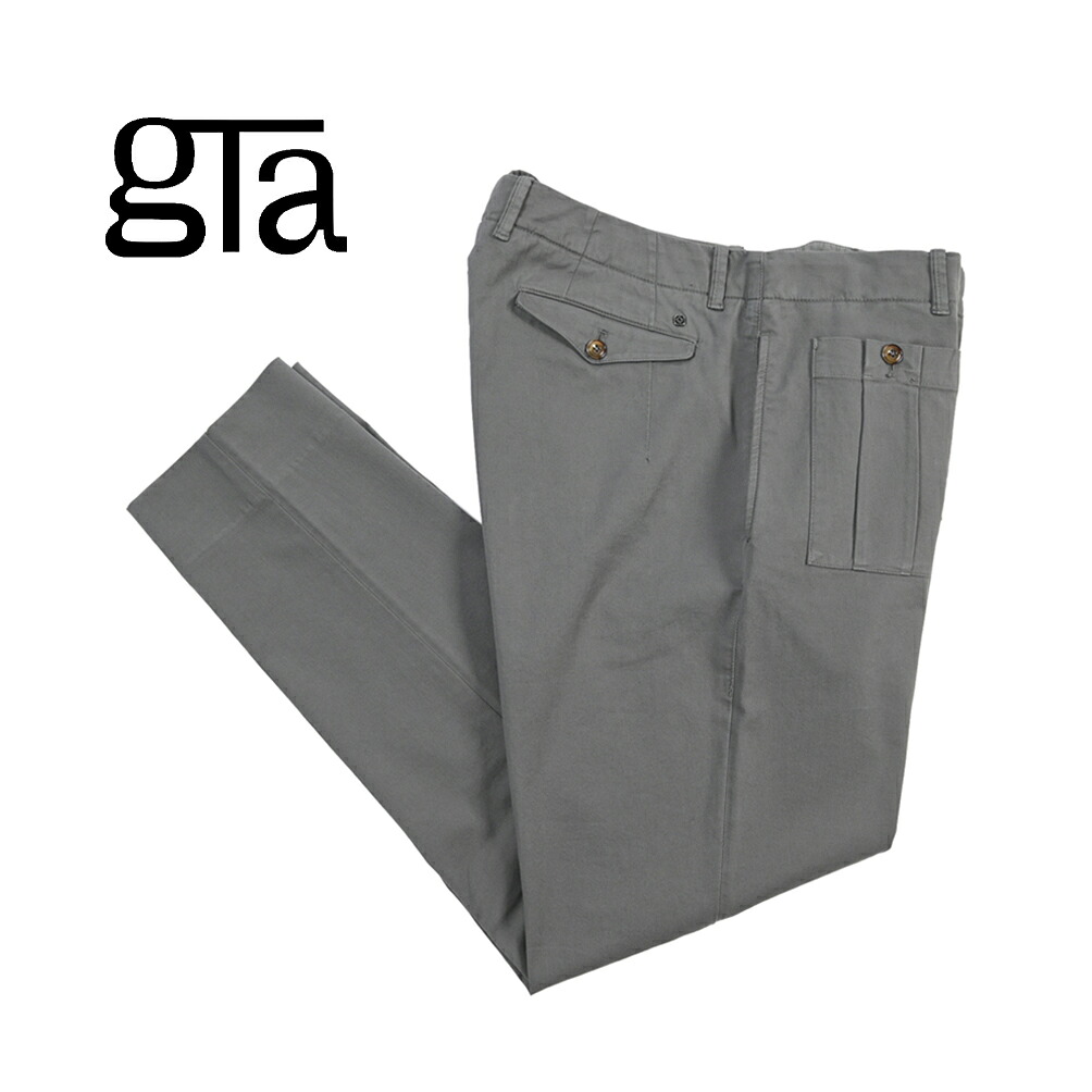 【SUMMER SALE】【40%OFF】 ジーティーアー GTA LORENZO DE ロレンツォ COMFORT コンフォート コットンスラックス ノータック カジュアルパンツ 春夏 メンズ コットン ストレッチ グレー イタリア ブランド |ガルダローバミラノ
