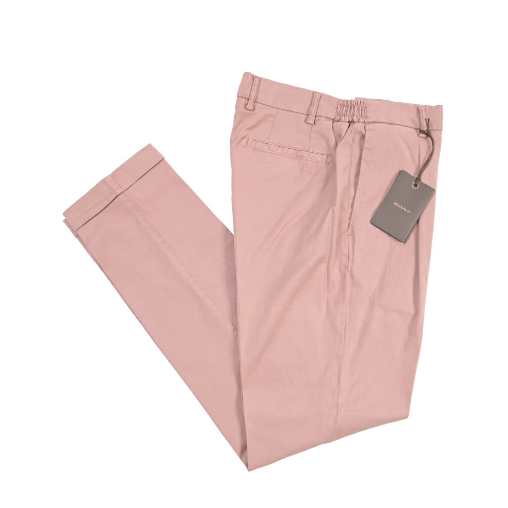 【SUMMER SALE】【半額以下】 ベルウィッチ BERWICH XRETRO LONG-GD 1P レトロ コットンスラックス ワンタック チノ パンツ 春夏 メンズ リヨセル コットン ストレッチ ピンク イタリア ブランド MADE IN ITALY |ガルダローバミラノ