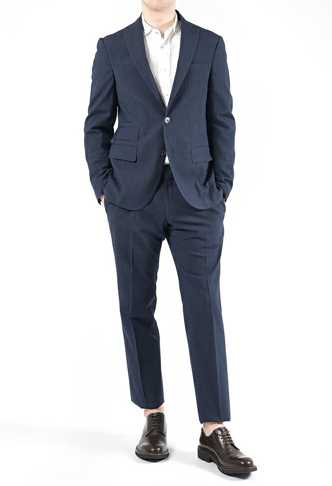 The Gigi ザ ジジ Degas2 シアサッカー シングル スーツ セットアップ メンズ 春夏 ストレッチ ウール コットン チェック ネイビー Xs S M L Xl Xxl イタリア ブランド クールビズ あす楽対応 関東 Drdanacarson Org