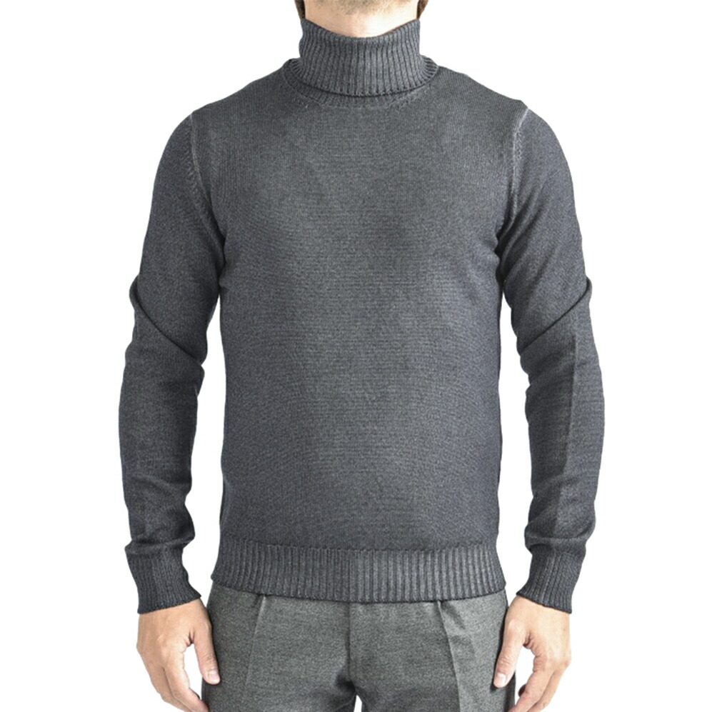 日本限定モデル Gran Sasso グラン サッソ Vintage タートルネック セーター ニット 長袖 メンズ 秋冬 ヴァージンウール 100 無地 グレー L 2xl イタリア ブランド ガルダローバミラノ 男性に人気 Porsche Com Mk